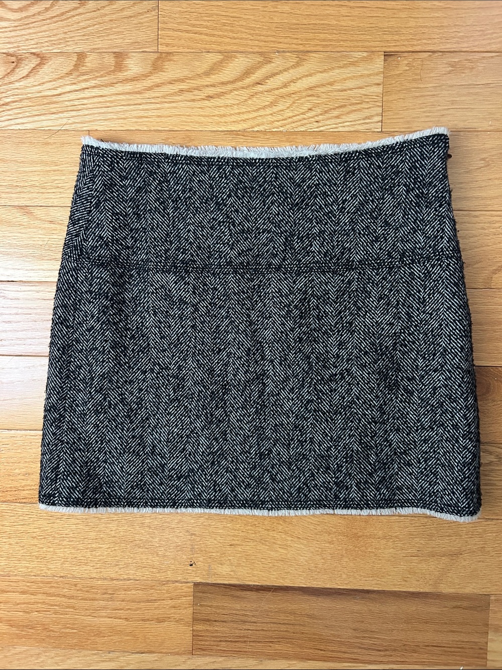 J. Crew Herringbone Mini Skirt in Black & White